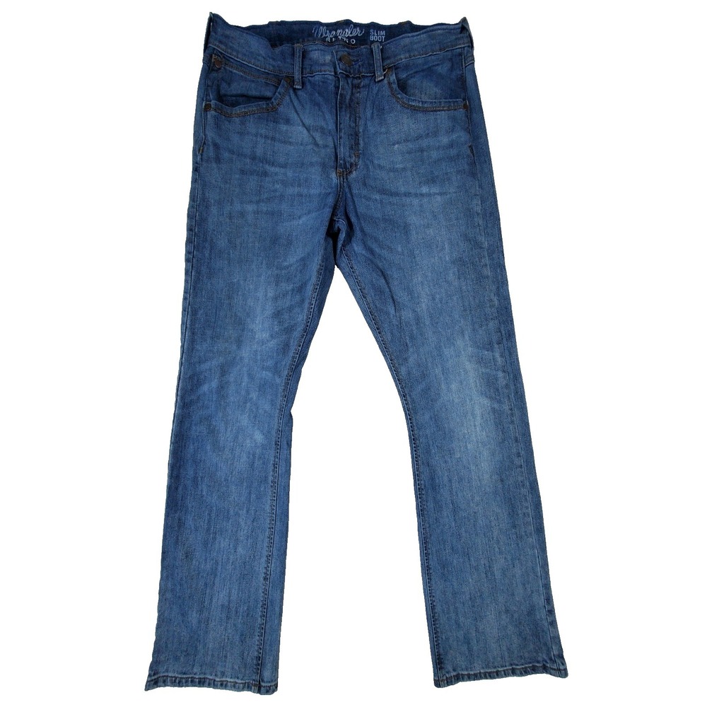 Wrangler 77MWZBR Cowboy Cut Jeans Mens 31x34 Blue Bootcut Western Denim